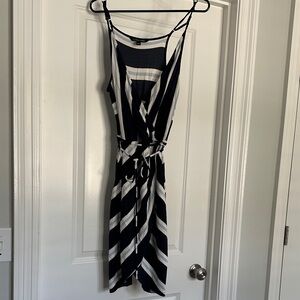 Market & Spruce Striped Black and White Midi Dress